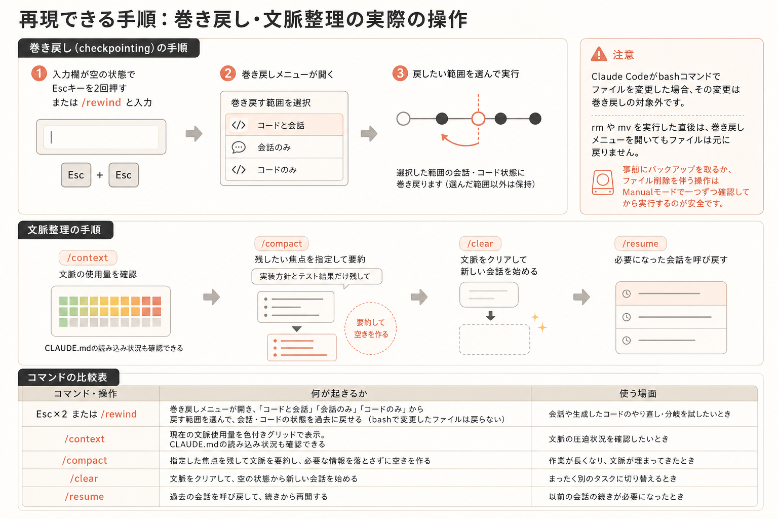 再現できる手順:巻き戻し・文脈整理の実際の操作の図解