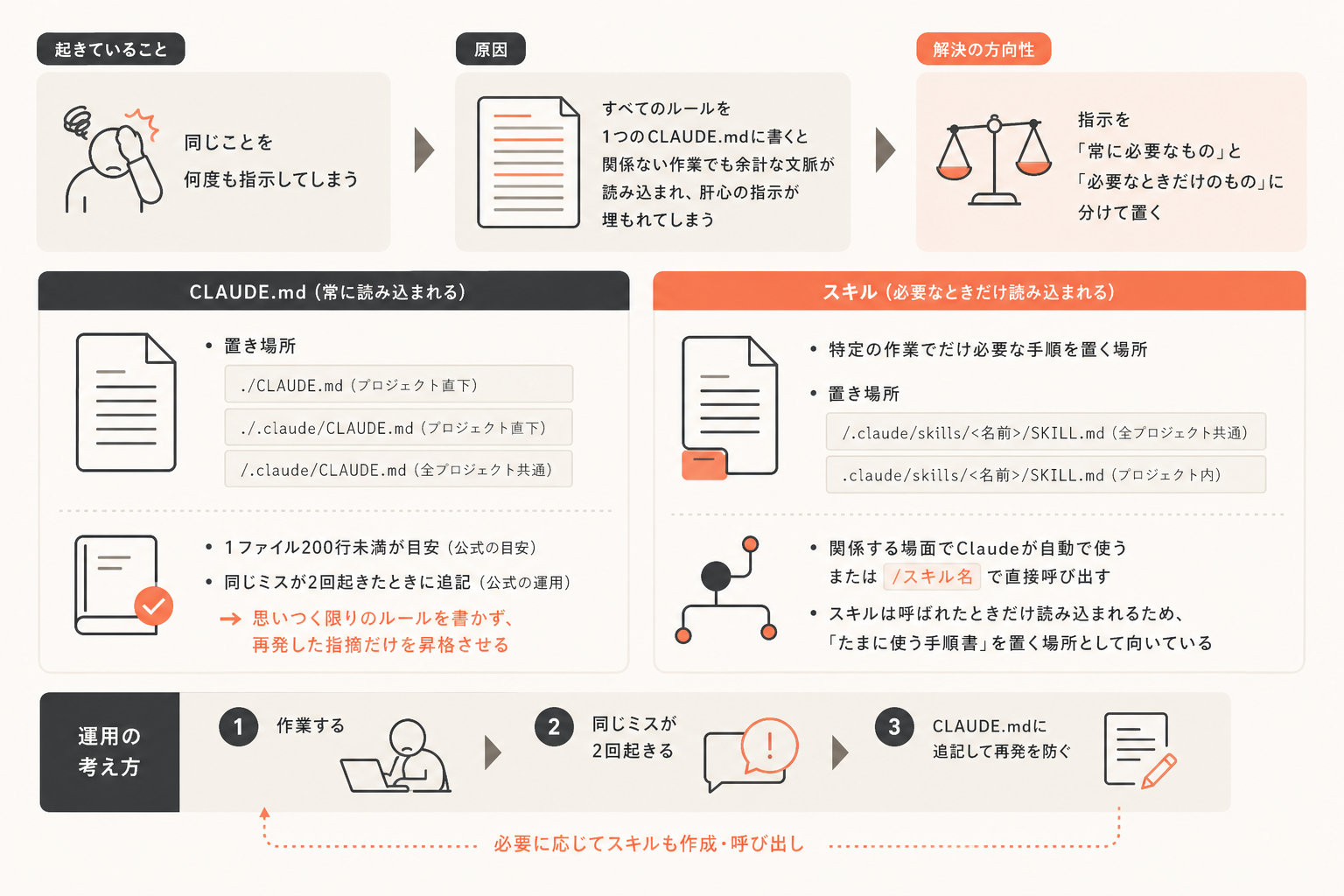 なぜ「同じことを何度も指示する」状態が起きるのかの図解